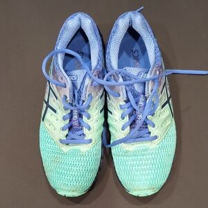 ASICS Blue and Green Athletic Shoes for Running